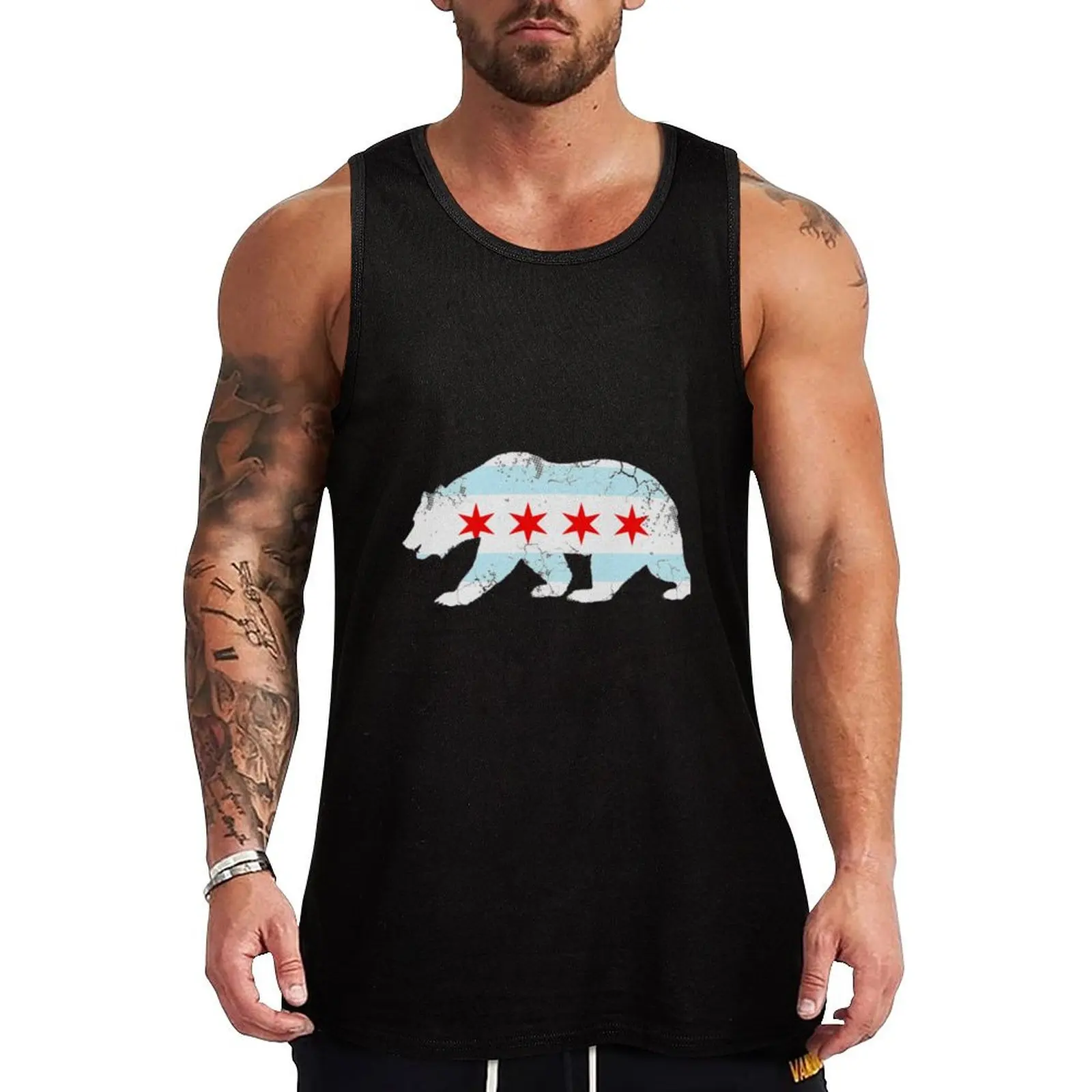 

California Bear Chicago Flag Transplant Family Home Tank Top gym t-shirts basketball bodybuilding men clothes