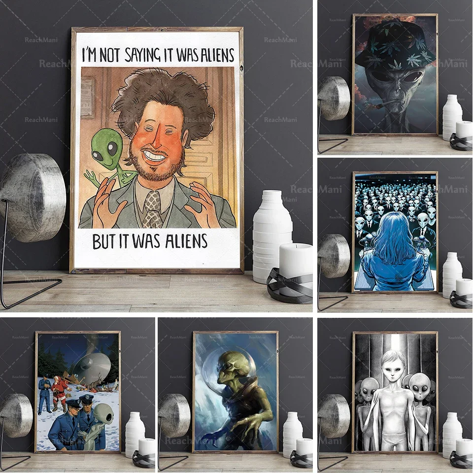 Alien poster, alien wall art, space wall art, space poster, alien poster art