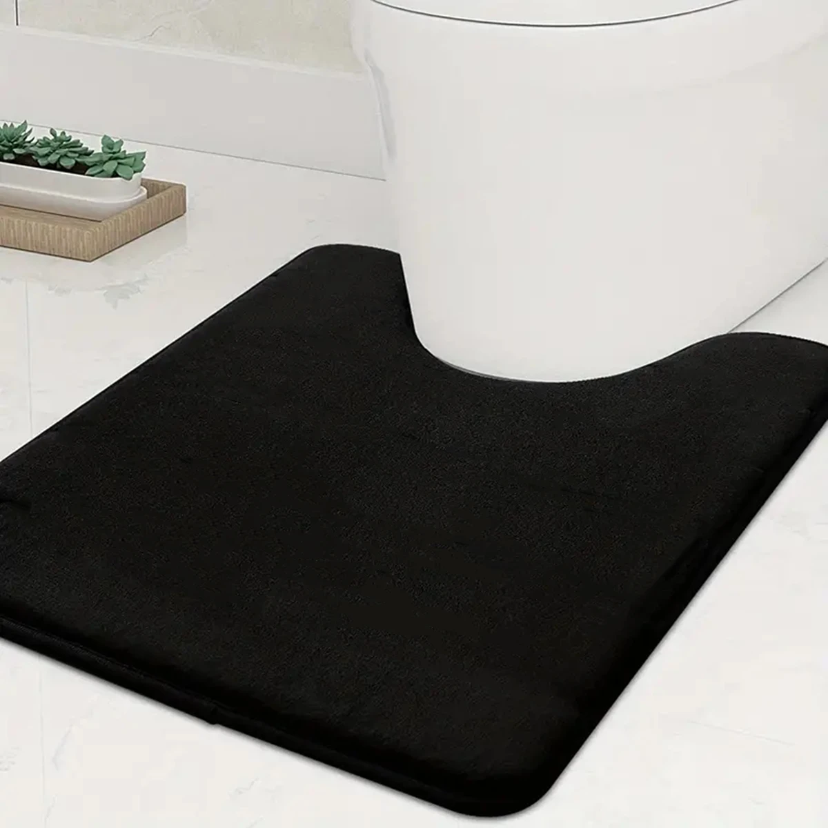 Large size bathroom mat U-shaped bathroom carpet water absorbing and non slip toilet mat home decoration