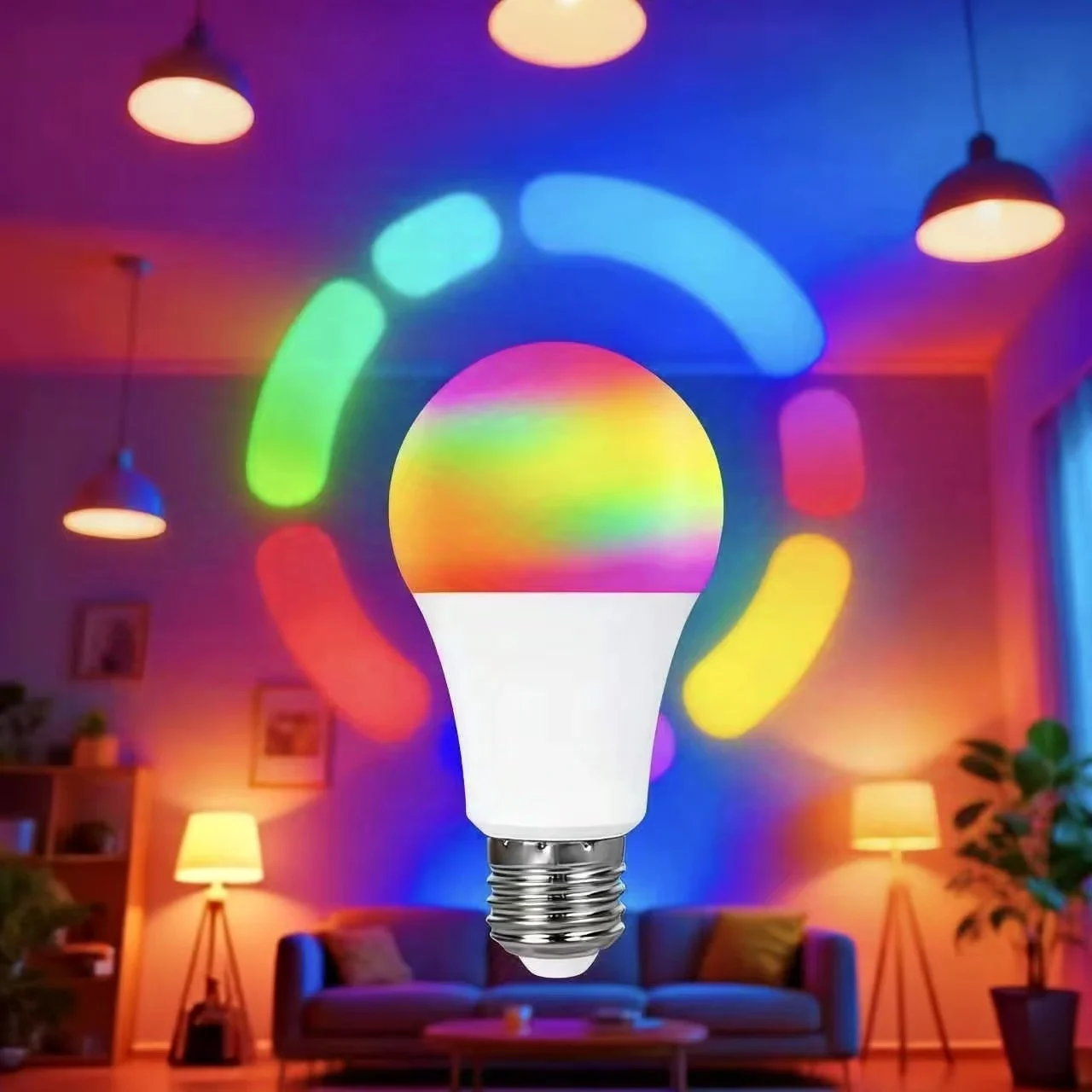 التحكم عن بعد لمبة ذكية RGBCW E27 LED مصابيح كهربائية ذكية 85-265 فولت 9 واط APP التحكم عكس الضوء للمنزل غرفة نوم حفلة عيد الميلاد ديكور #1