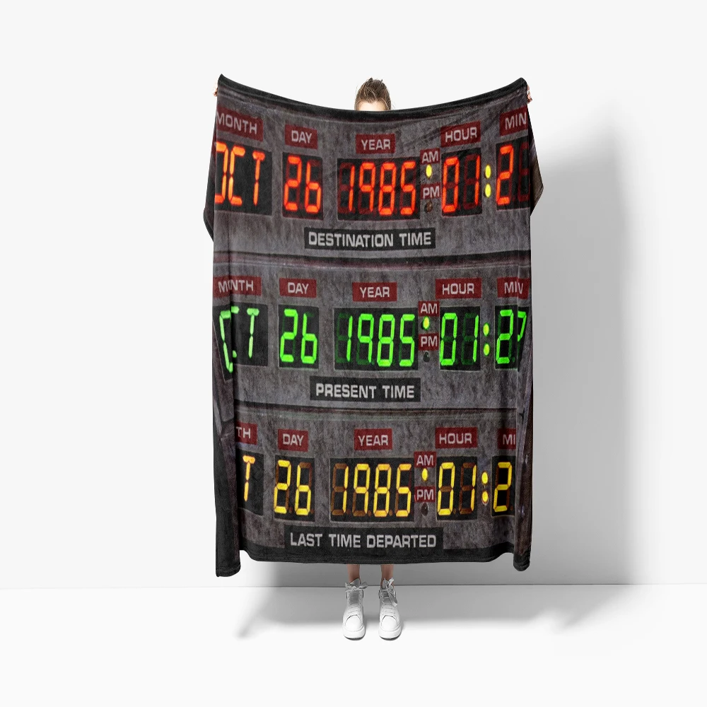 Back To The F-Future Flannel Blanket,Ultra Soft Warm Plush Throw for Home Bedroom Bed Sofa Camping Travel