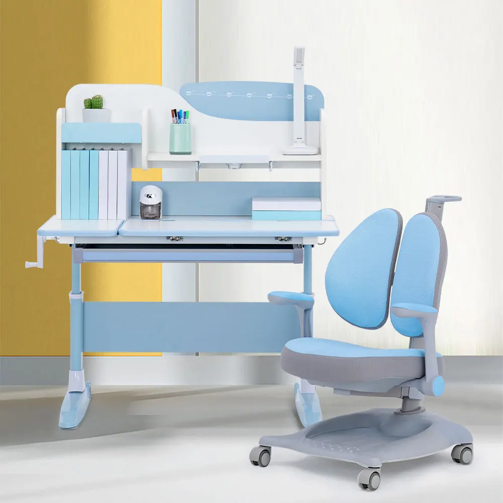 

Factory Height Adjustable Children Learning Desk Bookshelf Ergonomic Wooden Study Table with Chair for 10 Year Olds Kids