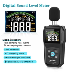 Digital Sound Level Meter 30~130dB Max/Min Professional Sonometer Noise Tester Noise Decibel Measuring Meter with Bluetooth APP