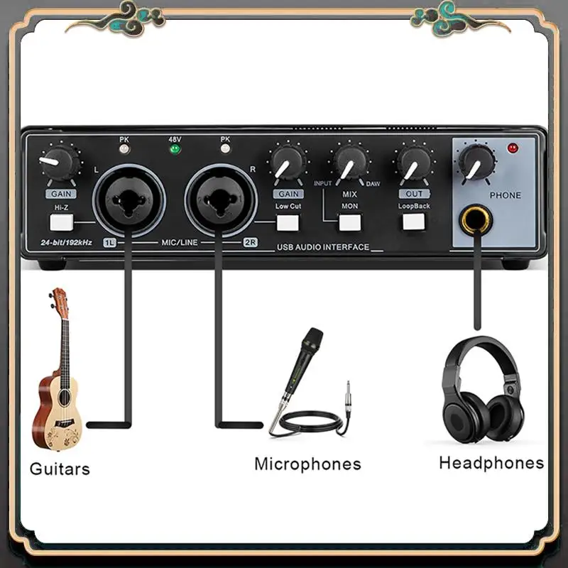 

ASMA-Audio Interface Sound Card Monitor Electric Guitar Recording For Live Broadcast Studio Computer Audio Equipment