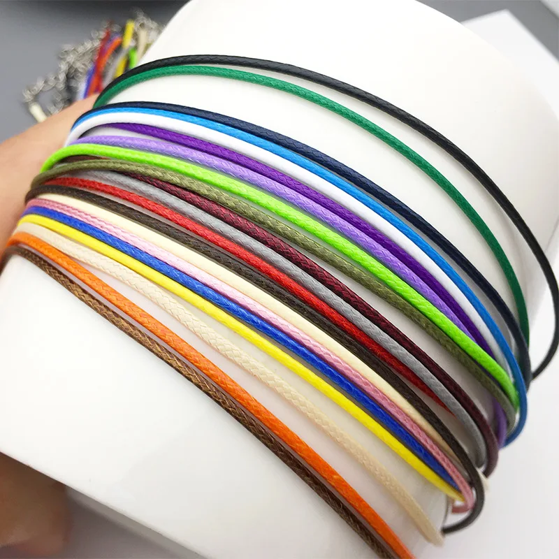 10pcs DIY Necklace Wax Thread Jewelry Accessories Necklace Rope Leather Rope Pendant（20colours）