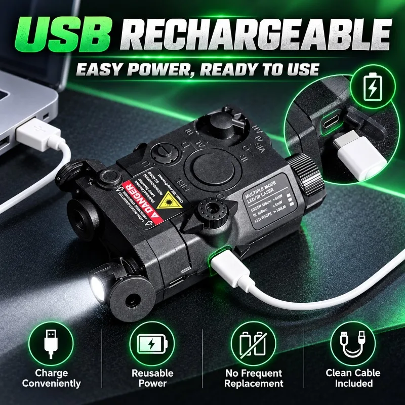 MINI‑A2 Multi‑Function Model Decor Box Red Green Laser Indicator 20mm Rail Hobby Parts