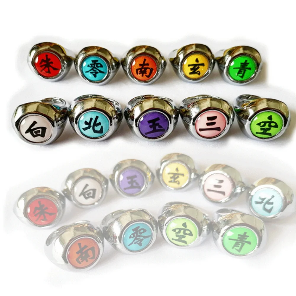 Anime Naruto Akatsuki Itachi Ring Cosplay Ring Accessories Sharingan Action Figure Prop Metal Ring Children Kids Boy Cool Gift