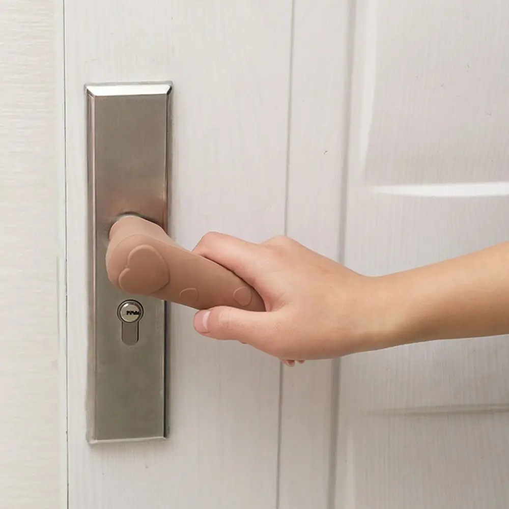 Portable Silicone Door Handle Cover Anti Collision Anti-Slip Doorknob Sleeve Silent Anti-Static Door Knob Cover Home