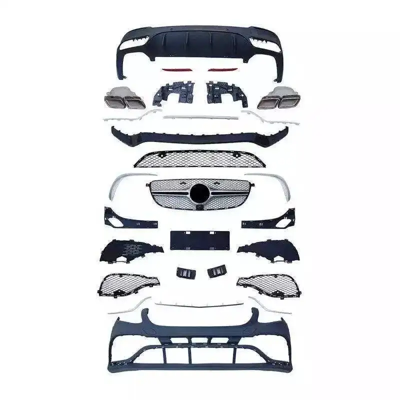 Car front and rear bumpers for Mercedes-Benz GLC260 300 COUPE modified GLC63S surrounded by grid front lip rear lip rear wing