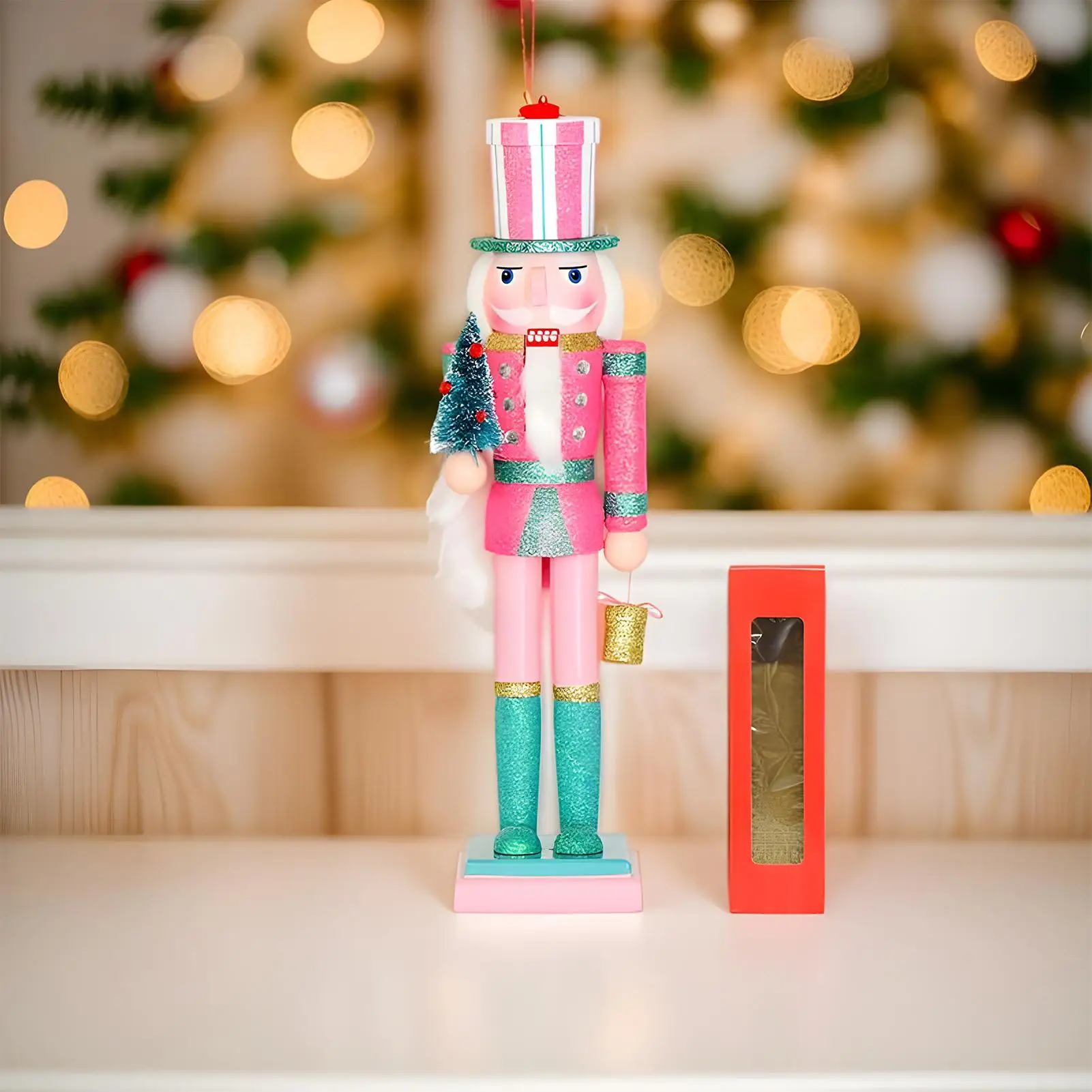 Nutcracker Ornaments 38cm Decoration Figure Collectibles Christmas Collectible Nutcracker For Holiday Kitchen Dinner Table Shelf