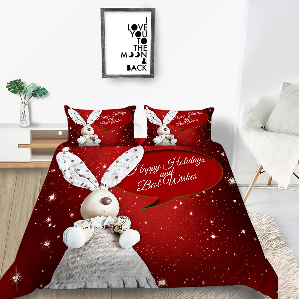 Bedding Cover Suits Christmas Bedroom Decor Polyester Duvet Covers Man Woman Newly Bedspread with Pillowcase