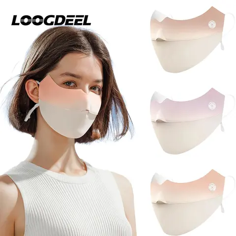 LOOGDEEL UPF50+ Sun Protection Ice Silk 3D Face Mask Women Cycling Anti-UV Breathable Bandana Hunting Running Sport Mask Scarf