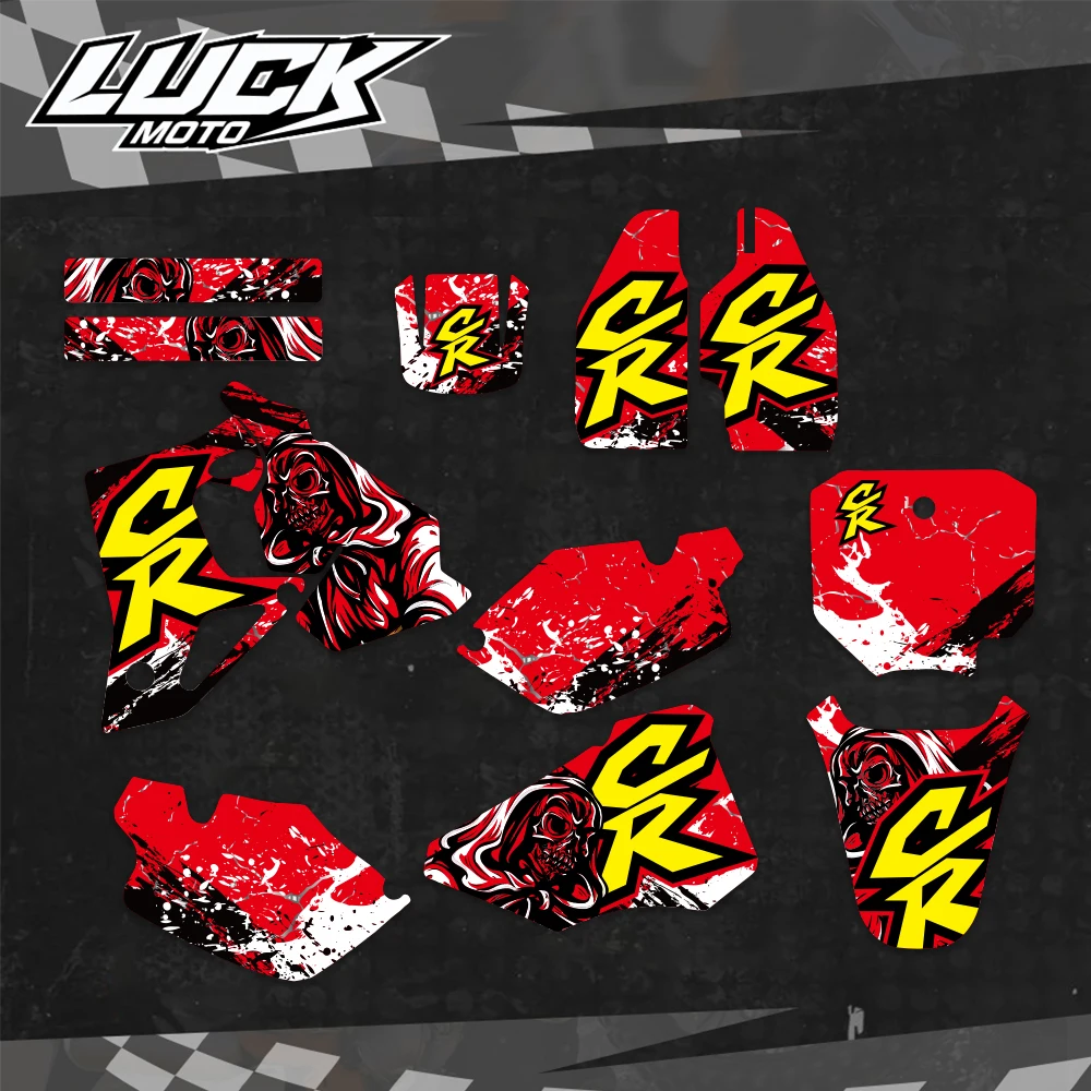 لهوندا CR 80 CR80 1996 1997 1998 1999 2000 2001 2002 كامل الرسومات الشارات ملصقات دراجة نارية خلفية رقم مخصص