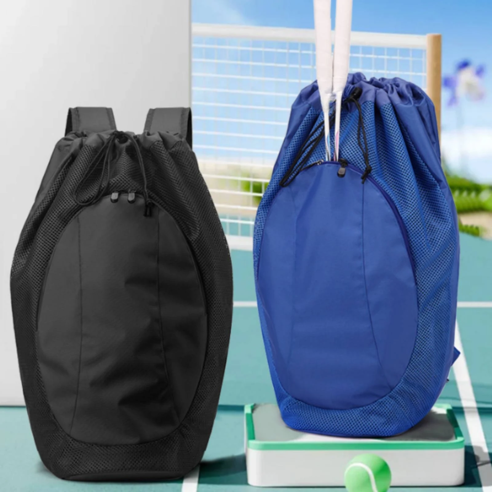 Drawstring Backpack Breathable Mesh Sports Bag Drawstring Bag Ventilated Spacious for Athletes, Basketball