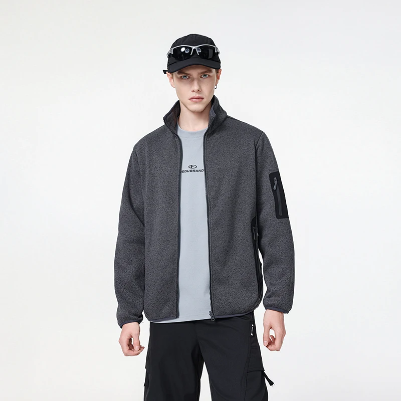 

LAYNOS Faionable Outdoor Casual Knitted Jaet Men's Women's Sweatirt Spring Autumn Warm Stand Fit V-Ne Long Sve