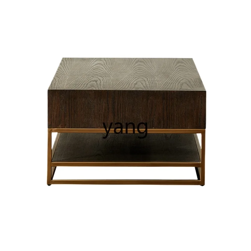 

L'm'm Modern Living Room Storage Oak Tea Table Vintage Distressed Simple Drawer Solid Wood Tea Table