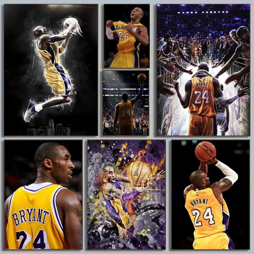 K-Kobe Bryant Basketball Player Poster Home decor HD sticky wall waterproof home living room bedroom bar decoration