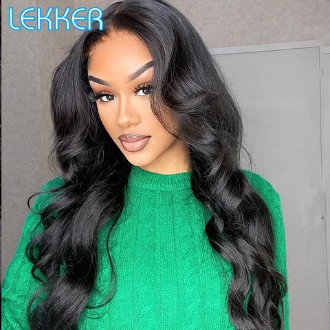 Bob Brazilian Remy Hair 30inch Body Wave Middle Part Wigs Lekker Wavy 13x1 T Part Lace Front Human Hair Wig For Women Glueless 