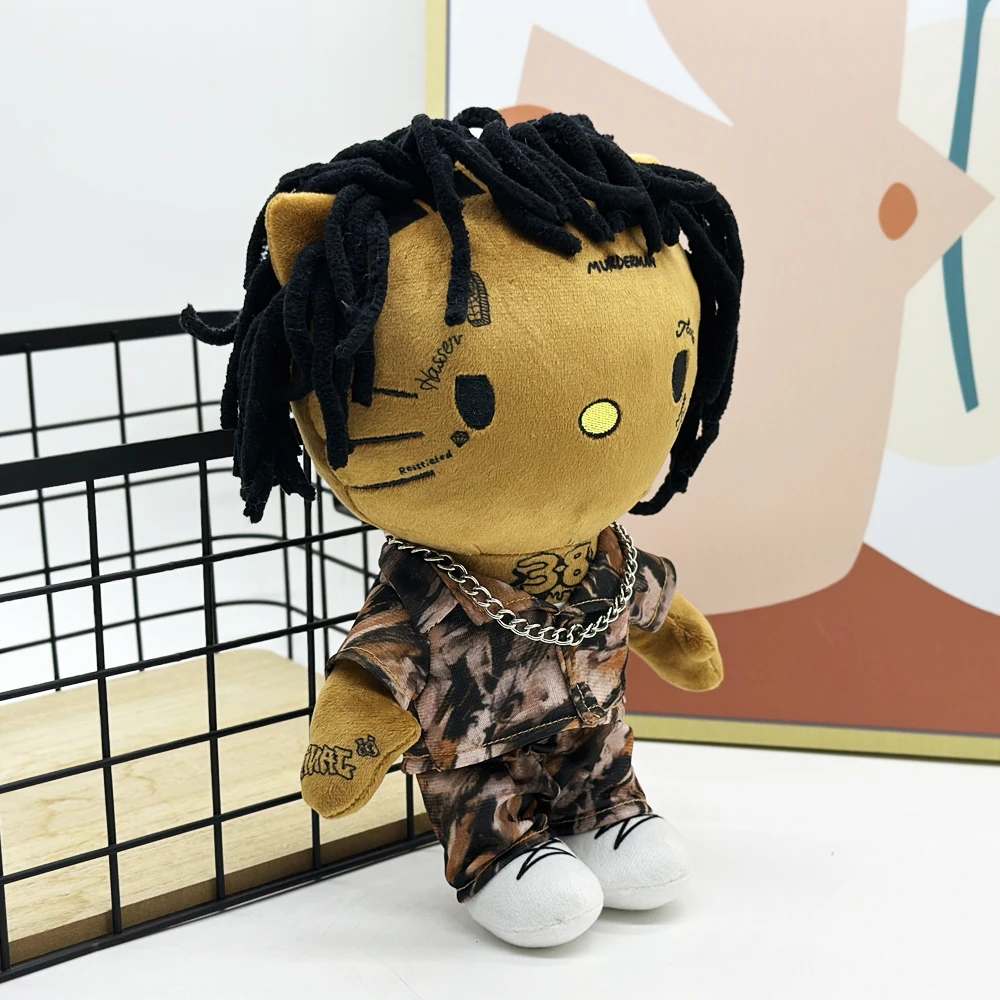 

Hip Hop Style Hello Kitty Rapper YoungBoy Plush Toy 27cm Soft Doll Car Decoration Fans Gift Cool Streetwear Kitty Plushie