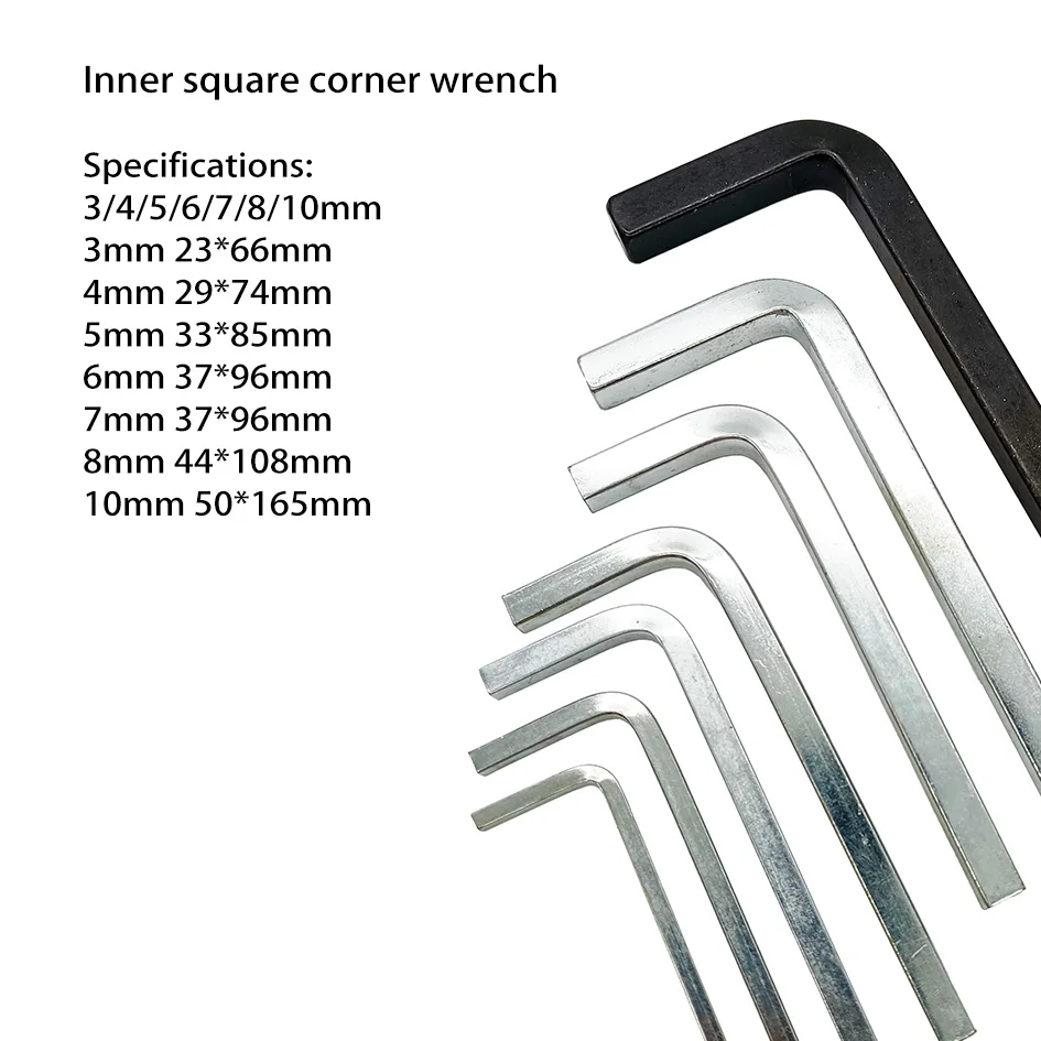 7-piece set L-shaped square head wrench 3-10mm Hand Tools Wrench Screwdriver Inner Four-corner Set