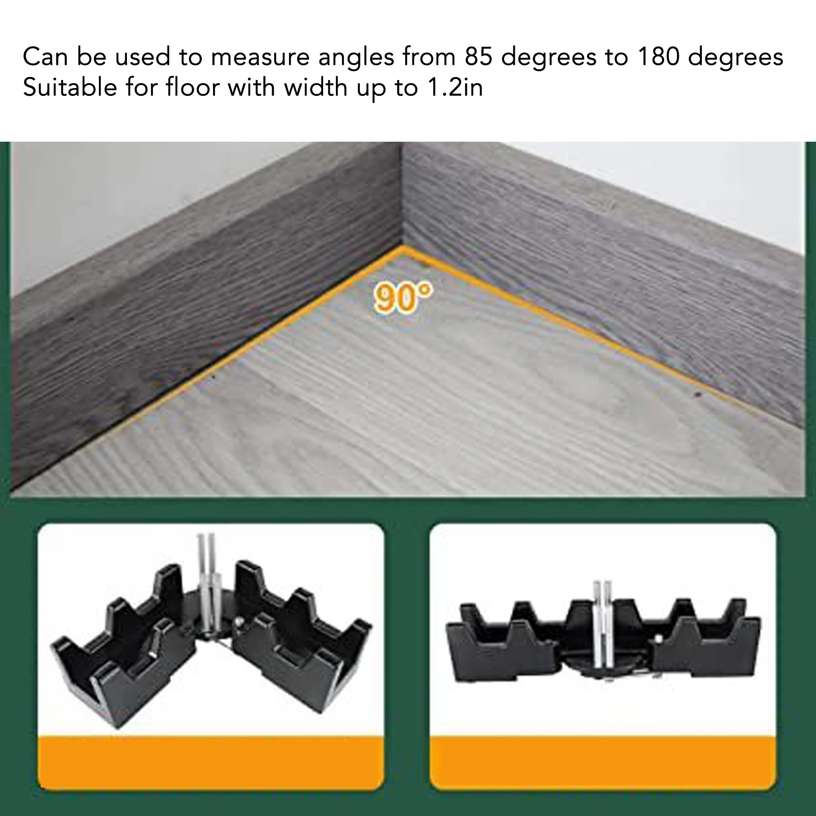 Miter Angles Cutting Tool 2 in 1 ABS Black High Accuracy Wear Resistance Measuring Template Instrument Corner Measuring Tool