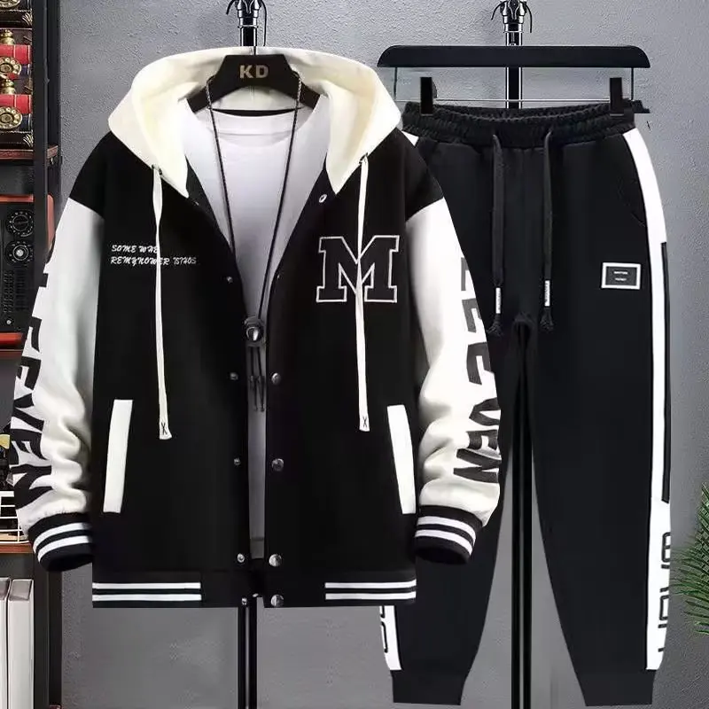 Spring Autumn Men's Sets Japan Fashion Two Piece Set Graphic Hoodies Jacket+Sweatpants 2024 Men Clothing Tracksuit Sets Men