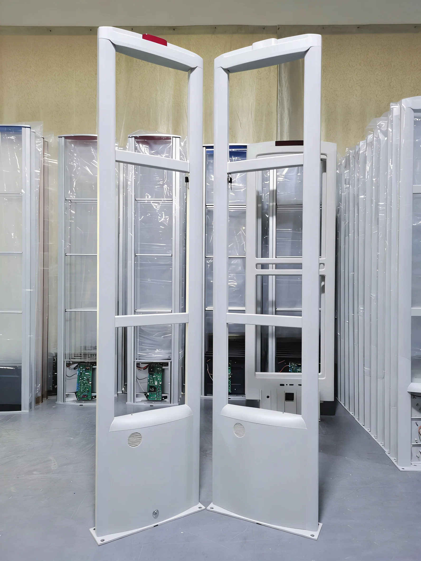 Eas RF 8.2Mhz antenna Normal Ivory White Aluminum Alloy 1-Transmitter & 1-Receiver Anti-Theft Device alarm gate security