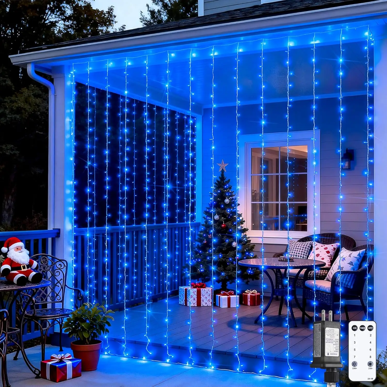 

LED Curtain Fairy Lights 300LEDs Remote Control Twinkle String Lights Waterproof Outdoor Christmas Wedding Window Garden Decor