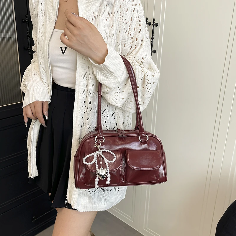 Bolso grande de hombro de diseñador de moda clásico de lujo de cuero elegante para mujer bolso cruzado para salidas diarias elegantes