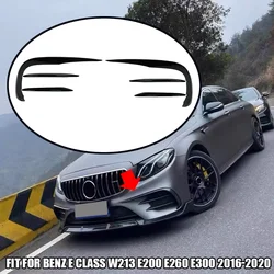 Fit For Mercedes-Benz Accessories E Class W213 E200 E260 E300 2016-2020 Front Bumper Lip Splitter Fog Lamp Grille Cover Trim Spo