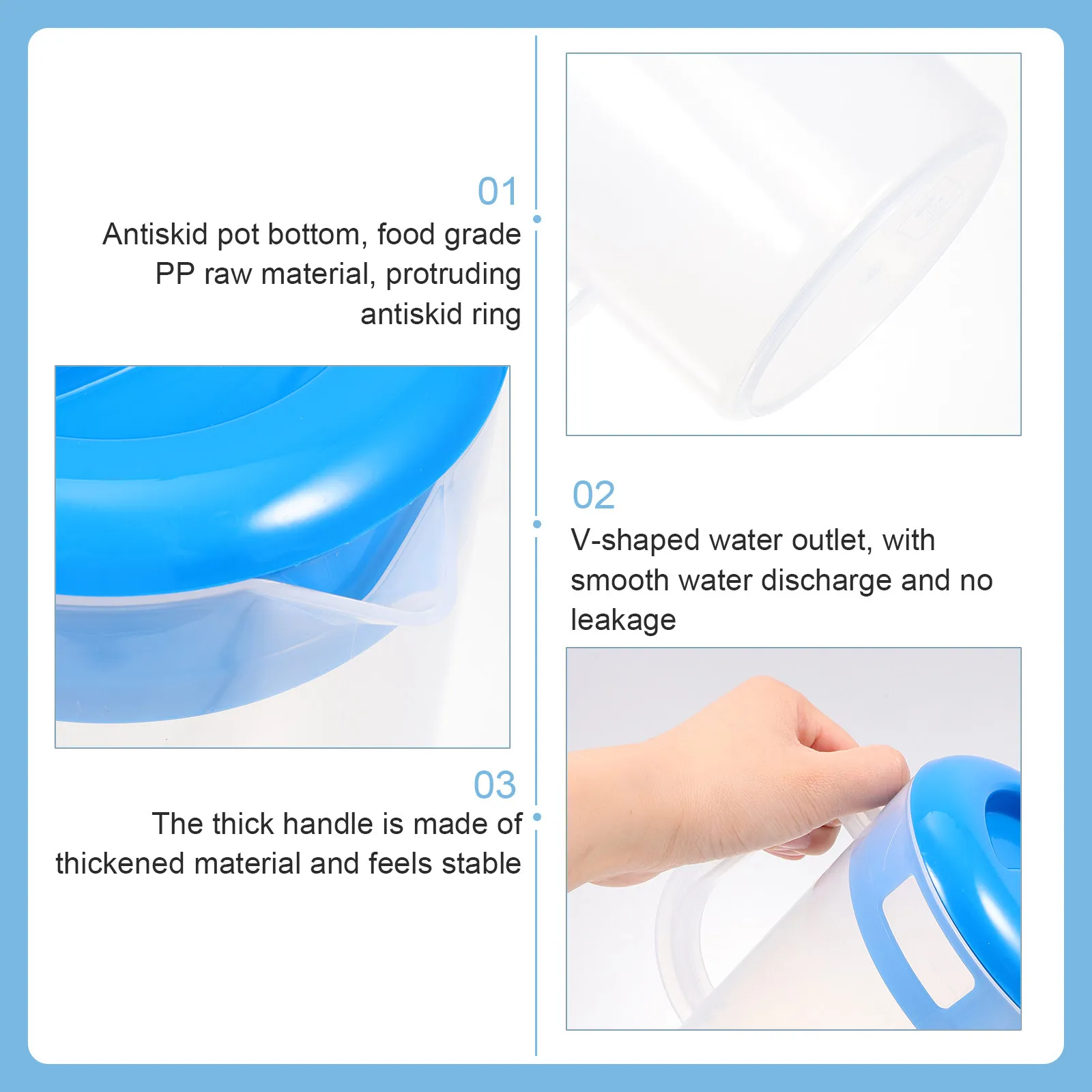 Premium Cold Water Pitcher Large Capacity Plastic Water Serving Jug for Lemonade Stand Beverages Iced Tea Juice Home Gift