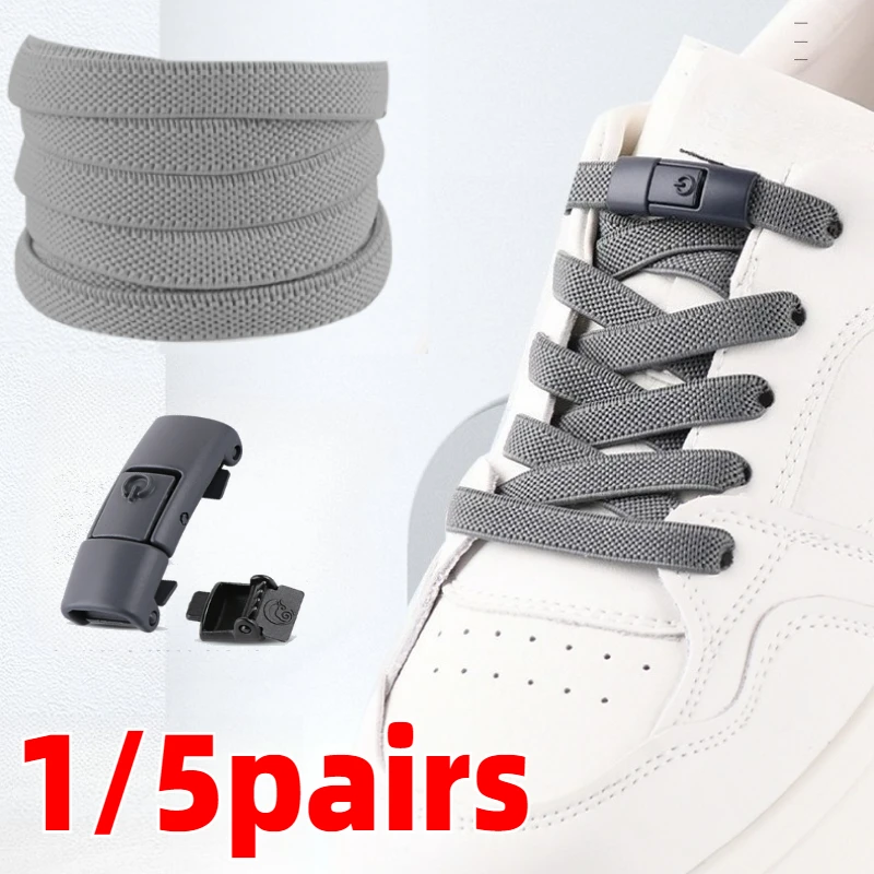 

Press Lock Shoelaces Without Ties Colorful Lock Elastic Lace Colorful Snap-On Tieless One Size Fits Elastic Shoelace for Sneaker