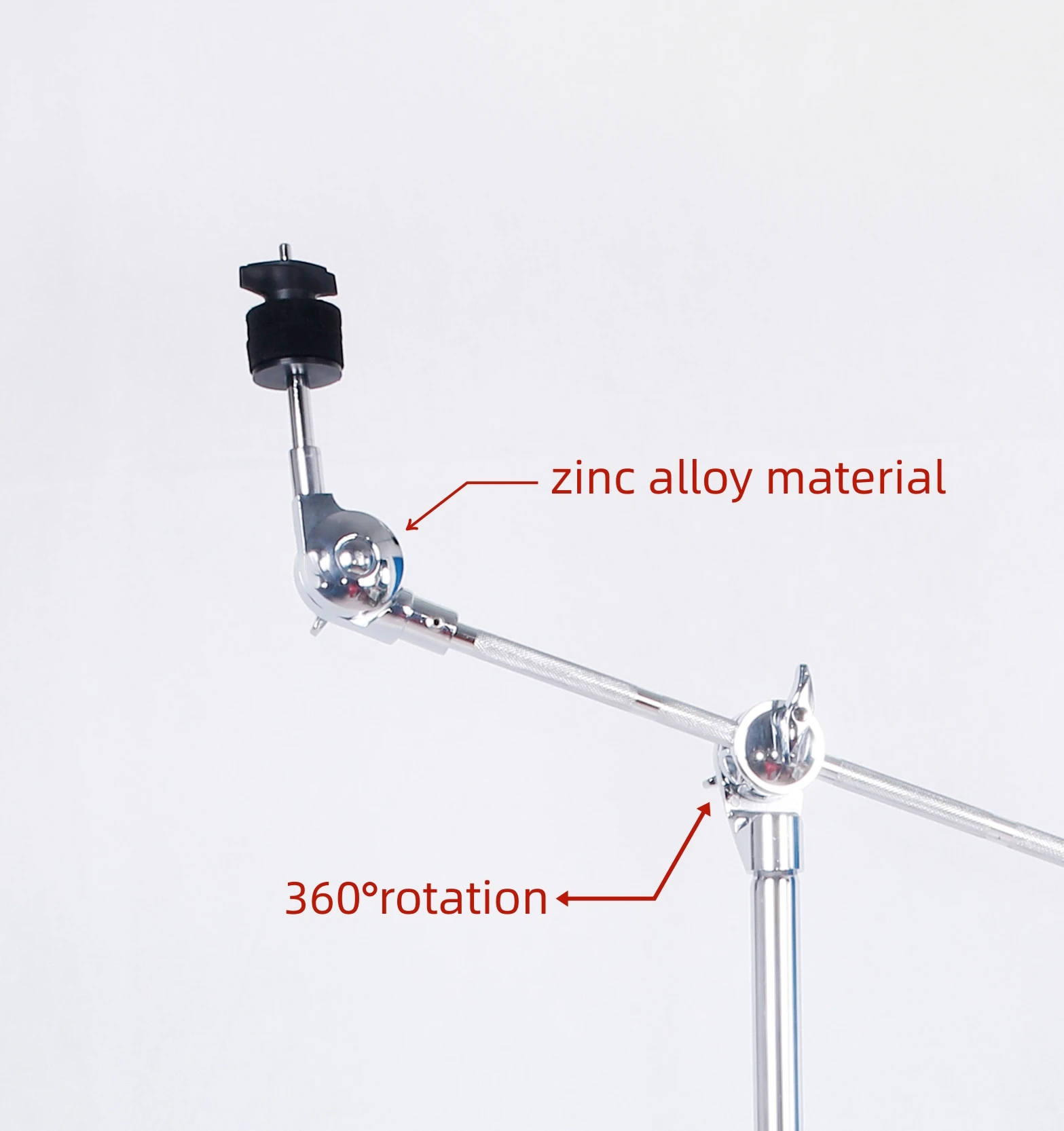 Cymbal stand with straight cymbal mount adjustable height and angle drum kit cymbal stand