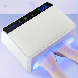 178W Rechargeable UV LED Nail Lamp Professional Gel Polish Drying Lamp with PU Hand Pillow and 69 Beads for Home Manicure Salon