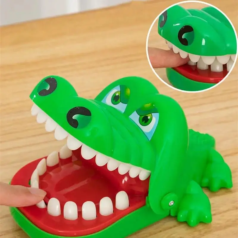Brinquedos de dentes de crocodilo jacaré mordendo dedo dentista clássico jogos de família festa brincadeiras crianças sorte jogo brinquedo de descompressão