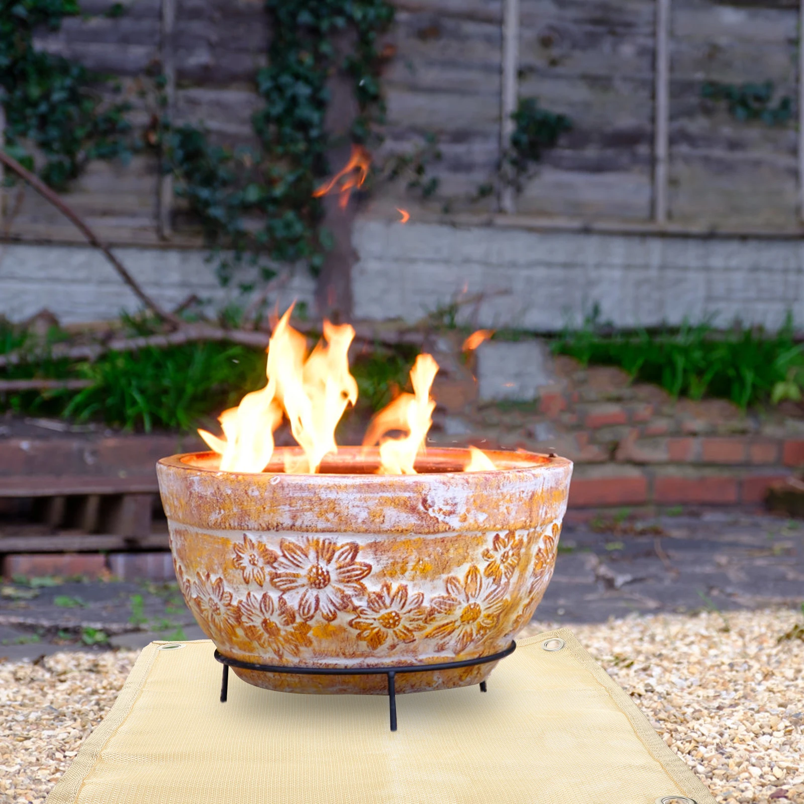 

Fireproof Insulation Mat 30x30cm Fiberglass Camping Pad Foldable BBQ Supply Flame Retardant Placemat Heat Resistant Table Mat