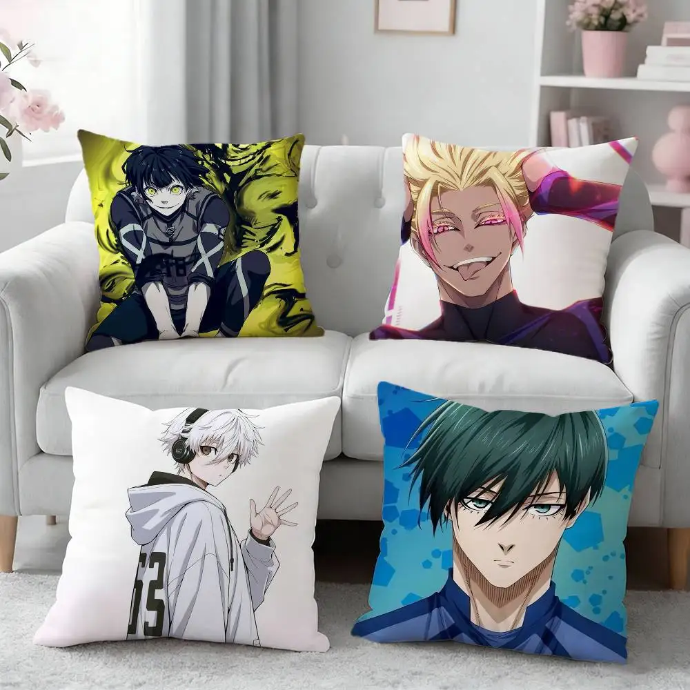 

B-Blue Anime Lock Pillow Case for Sofa Living Room Home office Decor Protective Cover
