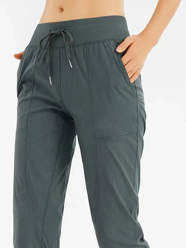 Lemon-Pantalon de survêtement élastique pour femme, pantalon de sport décontracté, séchage rapide, neuf points, course à pied, yoga, fitness, printemps et été