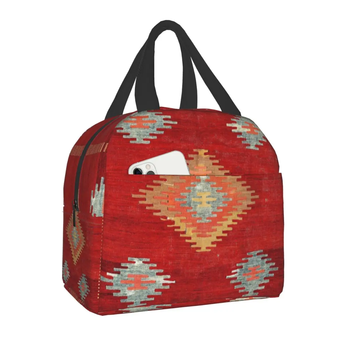 

Cal Antique Turkish Kilim Thermal Insulated Lunch Bags Women Bohemian Ethnic Vintage Persian Carpet Tribal Lunch Food Box