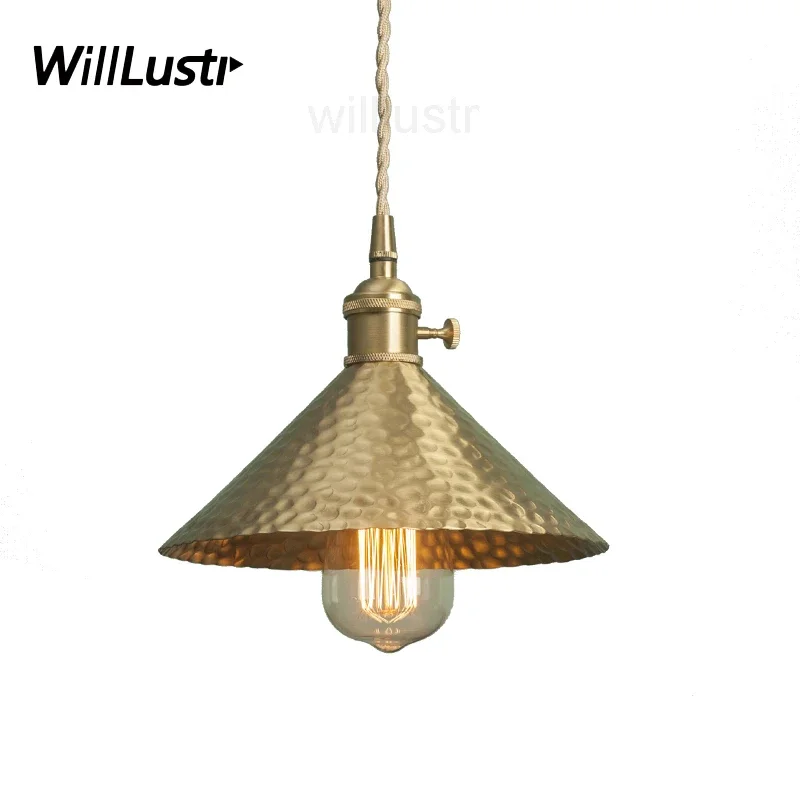 

Handmade Hammered Look Brass Pendant Lamp Hotel Restaurant Bedroom Antique Copper Suspension Ceiling Chandelier Hanging Lighting