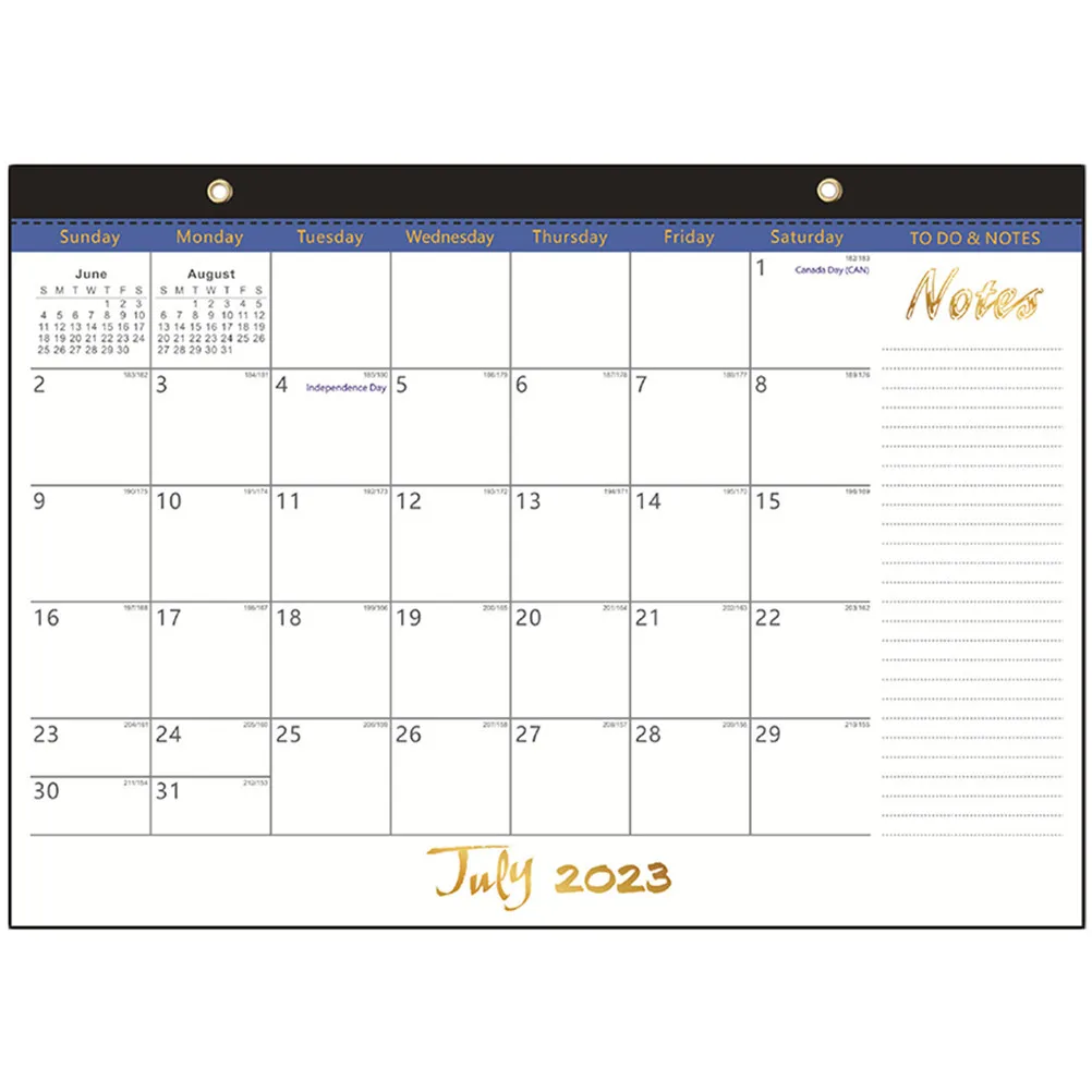 

English Family Wall Calendar Hanging Hole Design Monthly Holiday Countdown Large Sturdy Daily Use 2023 Planner for Home Office