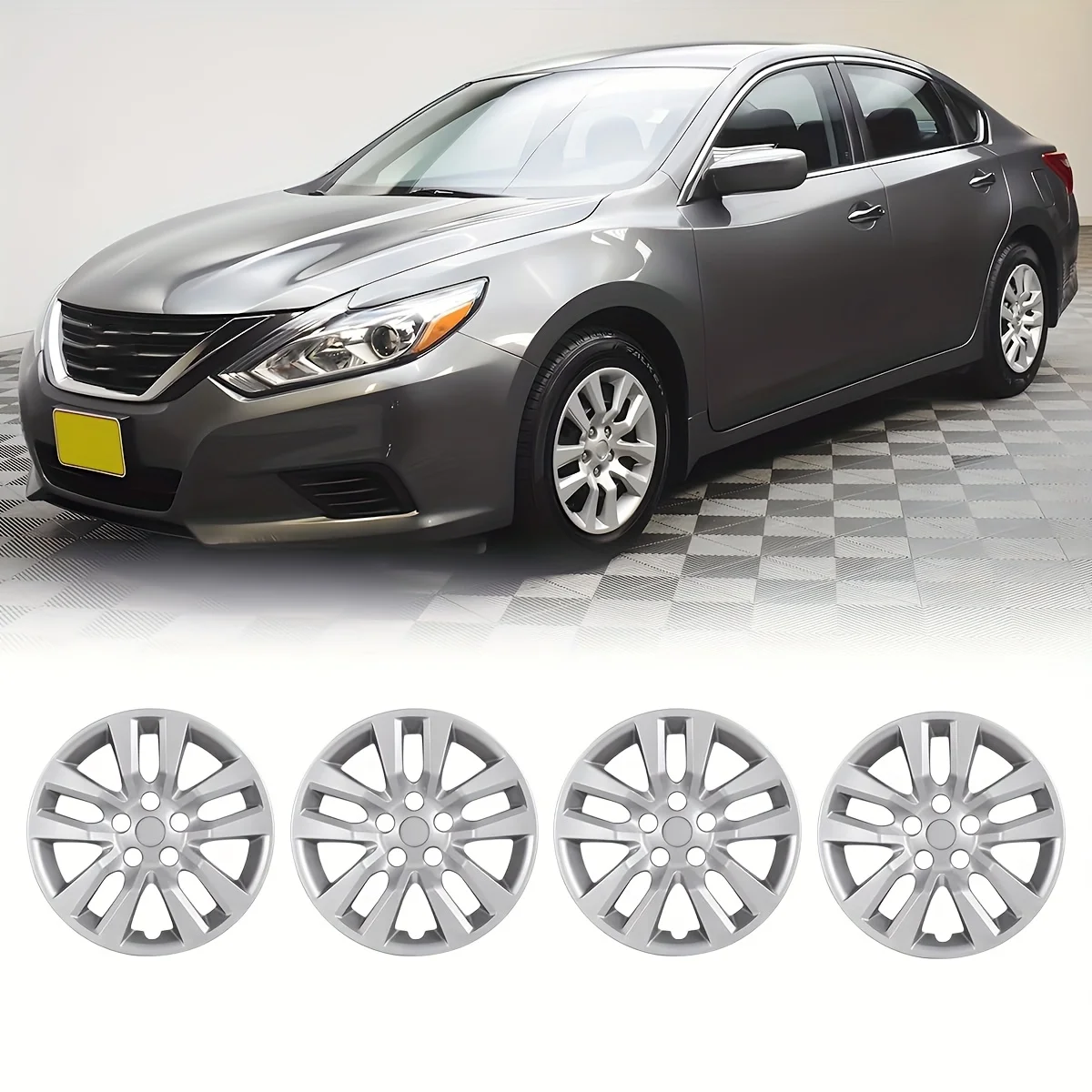 

4pcs 16" Hubcaps PP Material Wheel Rim Cover R16 Hub Caps Snap On Steel Wheels Wheel Tire Covers Automotive Accessories for 2013-2018 for Nissan Altima