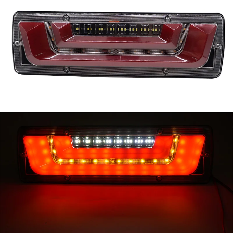 Pop 2PCS Dynamic LED Truck Tail Light Turn Signal Rear Brake Lights Reverse Signal Lamp 12/24V Trailer Lorry Bus Caravan Camper