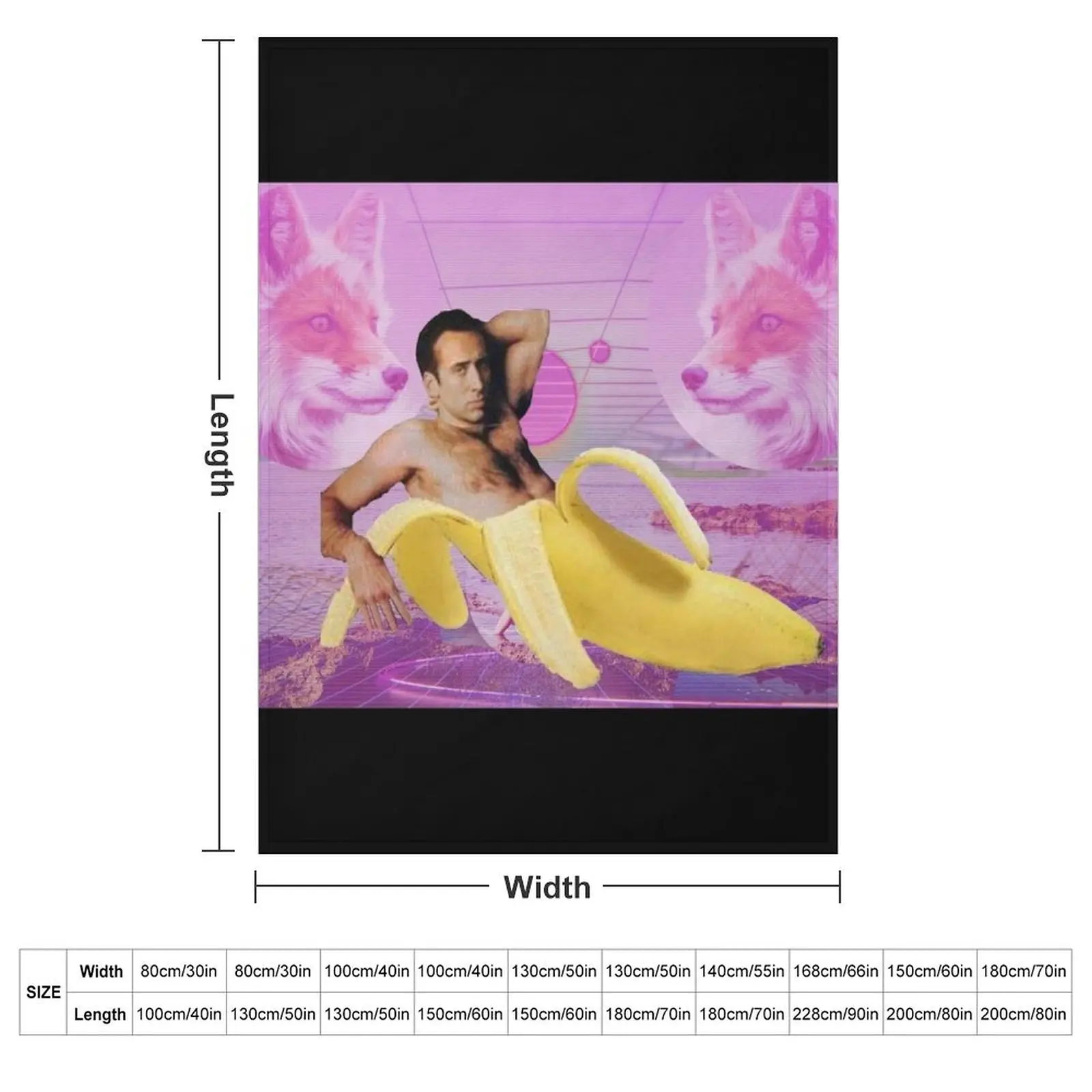 Nicholas Cage Banana Vaporwave Throw Blanket Luxury St Summer Beddings Polar Summer Furrys Blankets For Bed Blankets