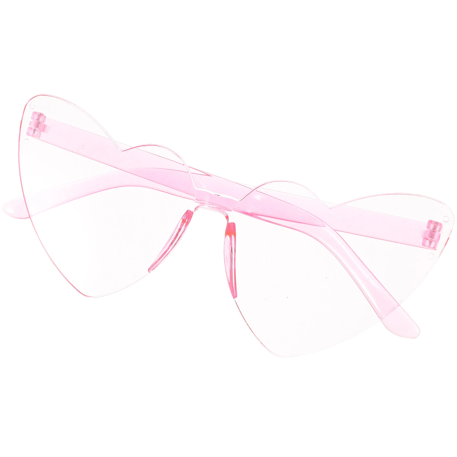 

1pc Heart Shaped Sunglasses C22 Pink Rimless Lightweight PC Material Party Accessories Women Men Photo Props Candy Color Frames
