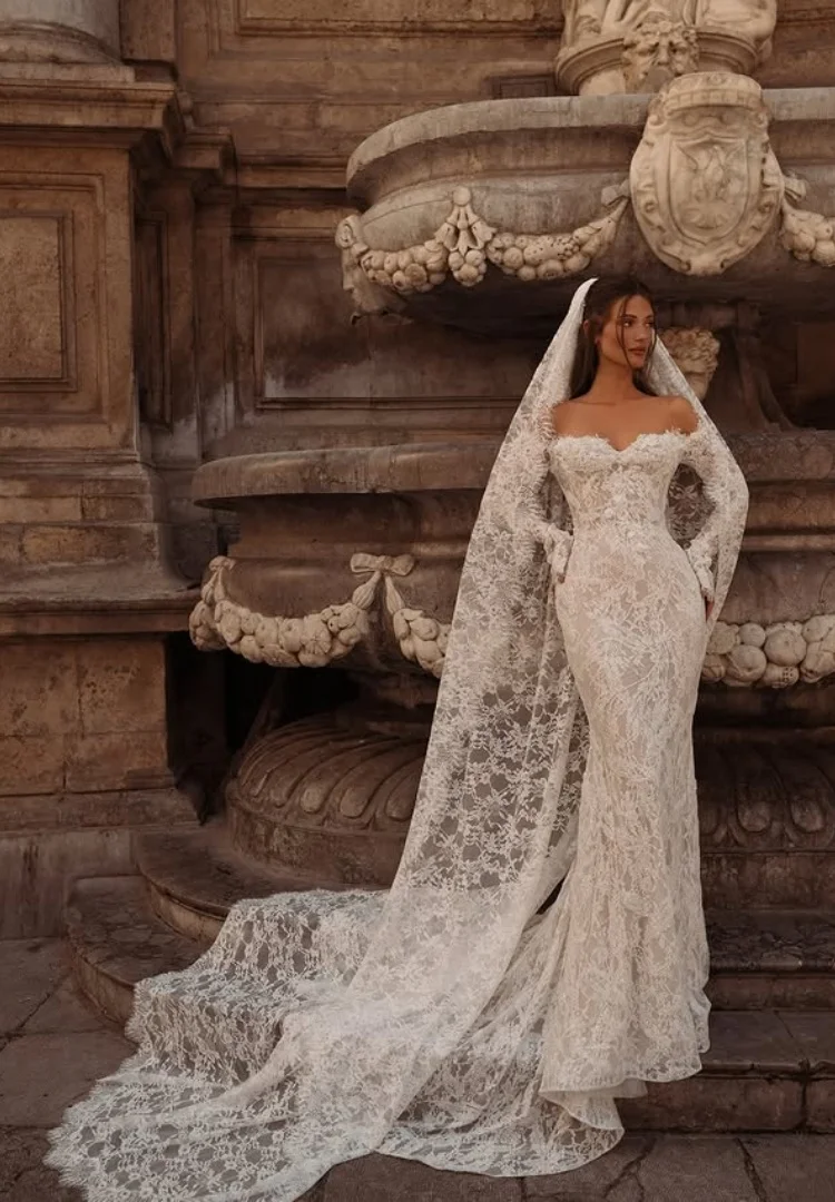 

Lace Wedding Dress Mermaid Dress Long Sleeve Vestido De Novia Tallas Curvy Minimalista Vestidos Elegantes Lujo Alta Costura Boda