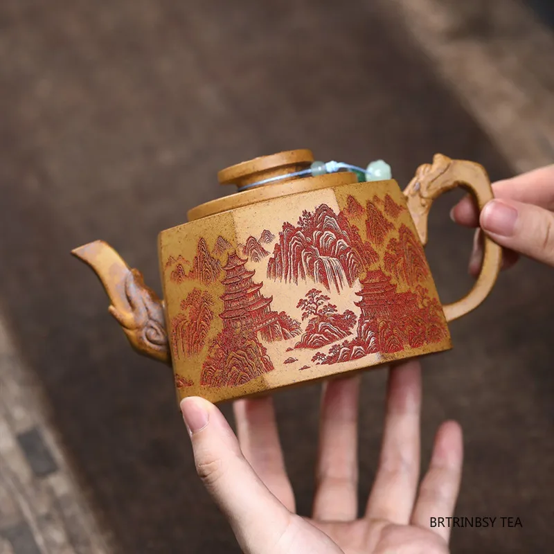 

350ml Chinese Yixing Purple Clay Teapots Household Handmade Landscape Tea Pot Beauty Kettle Teaware Tradition Zisha Tea Set