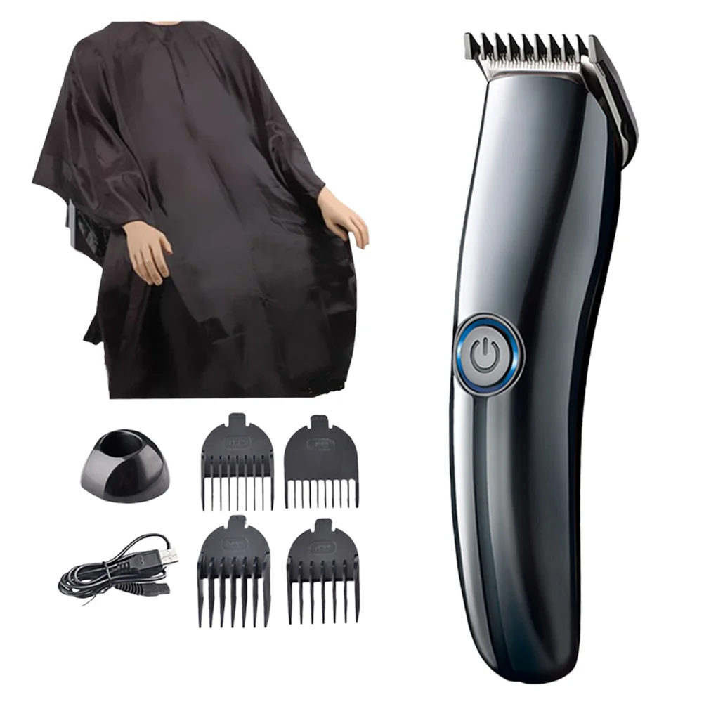 1 set kit tagliacapelli professionale kit taglio capelli ricarica USB grembiule da parrucchiere panno Wai strumenti durevoli da salone