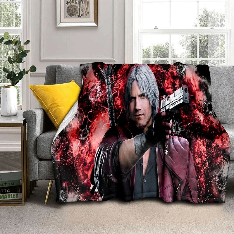 3D DMC Game D-Devil May Cry Gamer Blanket,Soft Throw Blanket for Home Bedroom Bed Sofa Picnic Travel Office Cover Blanket Kids