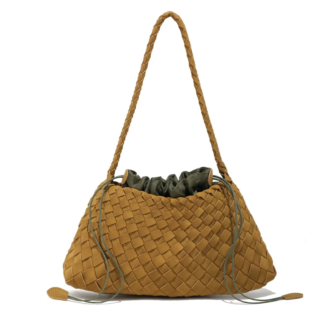 

Niche Luxury Tote 2025 Fall/Winter New Bags French Small Leather Bag Vintage Woven Bag Shoulder Bag Women's Matte Finish